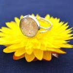 Yellow Orange Sparkling Iridescent Ring With..