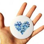 Blue Heart Pocket Mirror