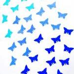 100 Handpunched Butterflies In The Shades Of Blue