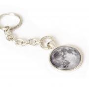 Unisex Moon keychain with glass cabochon